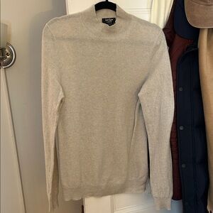 Lord & Taylor Cashmere Light Grey Mockneck Sweater